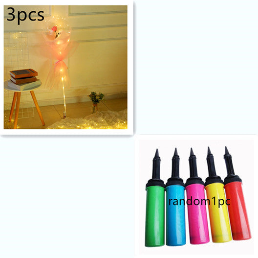 LED Luminous Balloon Rose Bouquet | Transparent Bobo Ball | Light-Up Flower Gift — Prime Trend Market