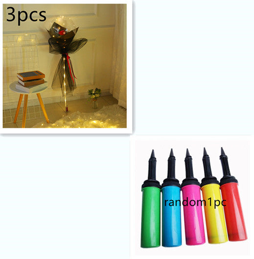 LED Luminous Balloon Rose Bouquet | Transparent Bobo Ball | Light-Up Flower Gift — Prime Trend Market