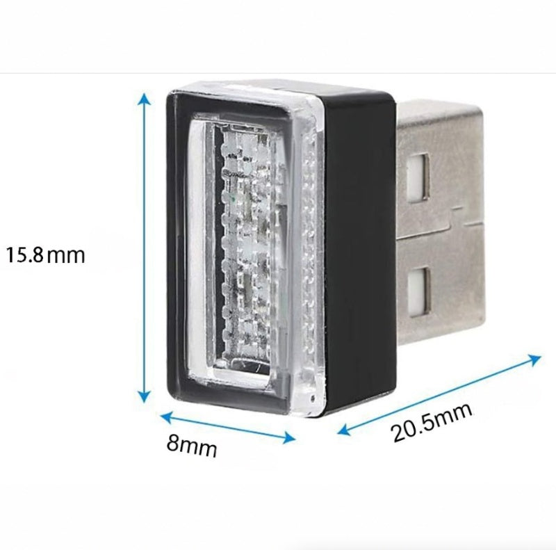 3Pcs Mini Blue LED USB Car Interior Atmosphere Light – Neon Ambient Glow — Prime Trend Market