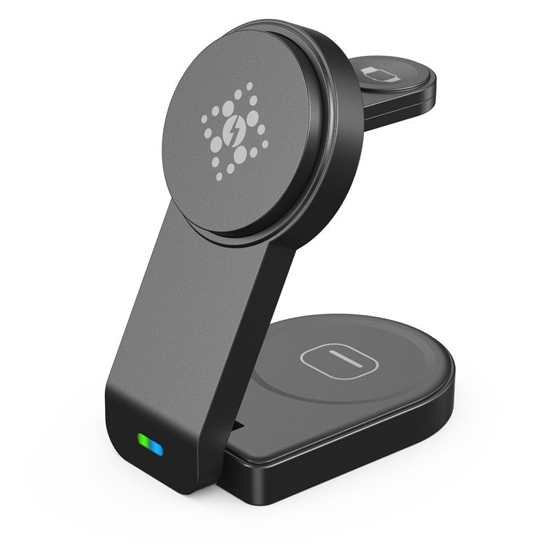 Foldable 3-in-1 Magnetic Wireless Charger Stand — iPhone, Apple Watch & AirPods — Prime Trend Market