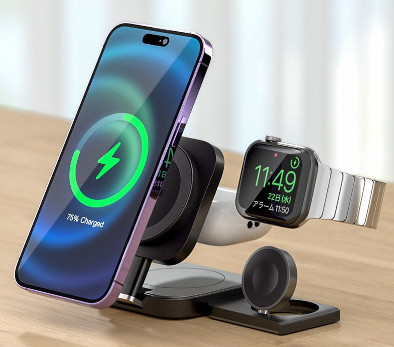 Desktop 3-in-1 Wireless Charger Station — iPhone, Apple Watch & AirPods — Prime Trend Market