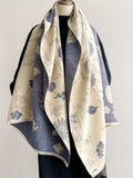 Floral-Print Reversible Polyester Scarf