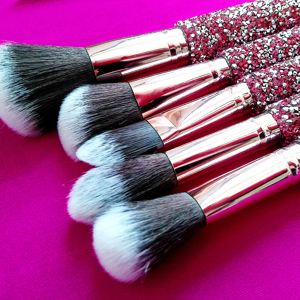 10-in-1 Diamond Inlaid Handmade Luxury Makeup Brush Set — Crystal Clear Edition — Prime Trend Market
