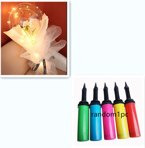 LED Luminous Balloon Rose Bouquet | Transparent Bobo Ball | Light-Up Flower Gift — Prime Trend Market