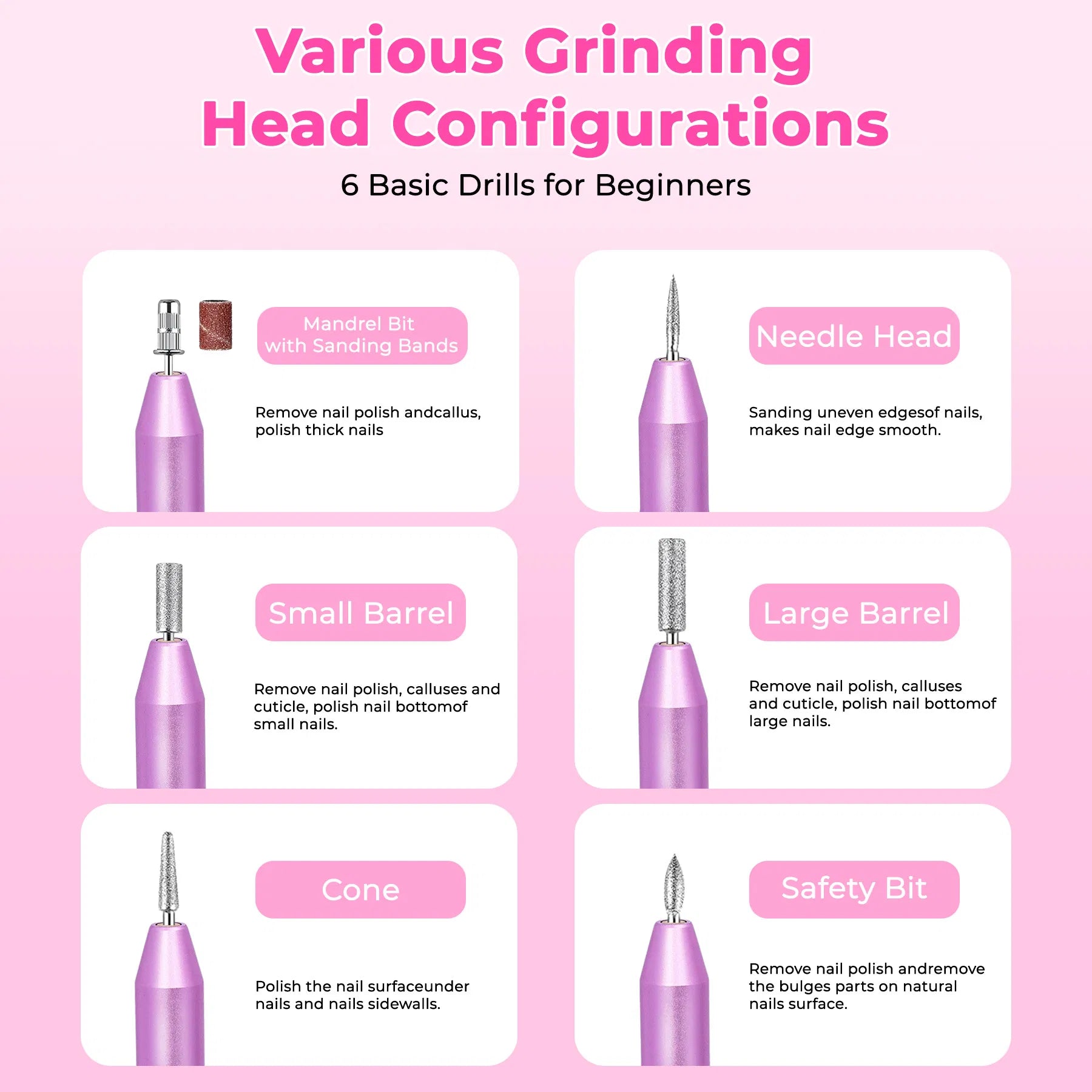 Rose Gold Electric Nail Drill – Professional Nail File Kit with Drill Bits & Sanding Bands | Acrylic & Gel Nails — Prime Trend Market