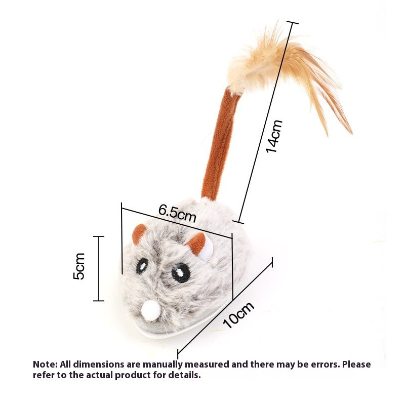 PawHunt Electric Mouse Cat Toy – Auto-Moving Plush Interactive Pole Toy for Cats | 3 Colors — Prime Trend Market