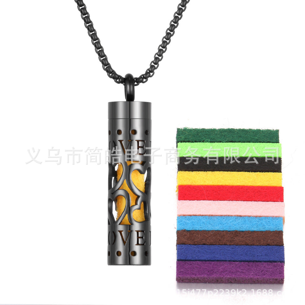 Aromatherapy Essential Oil Pendant Necklace — Titanium Steel Diffuser Locket | 16 Styles + Cotton Pads — Prime Trend Market