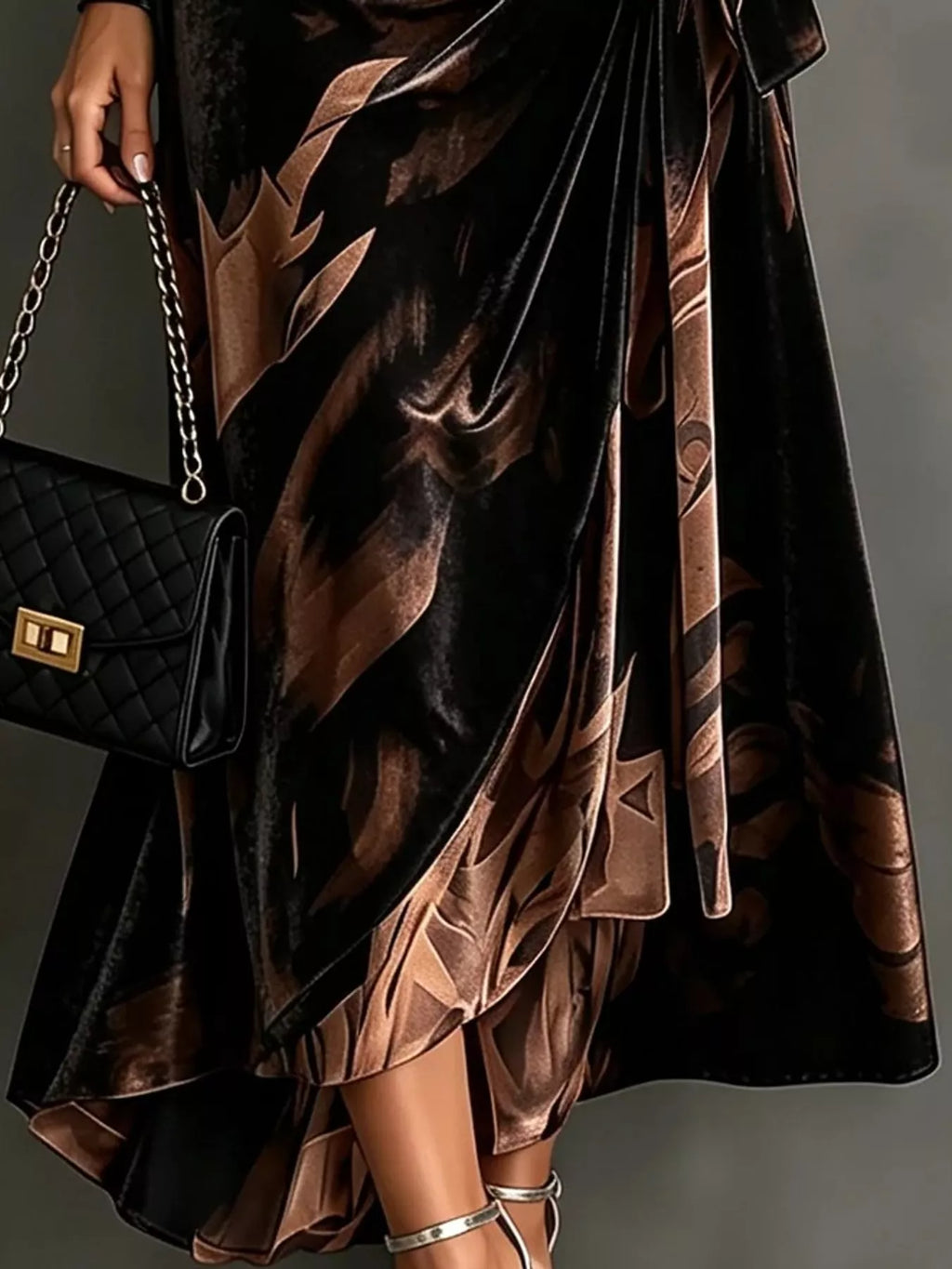 Tie-Detail Surplice Dress