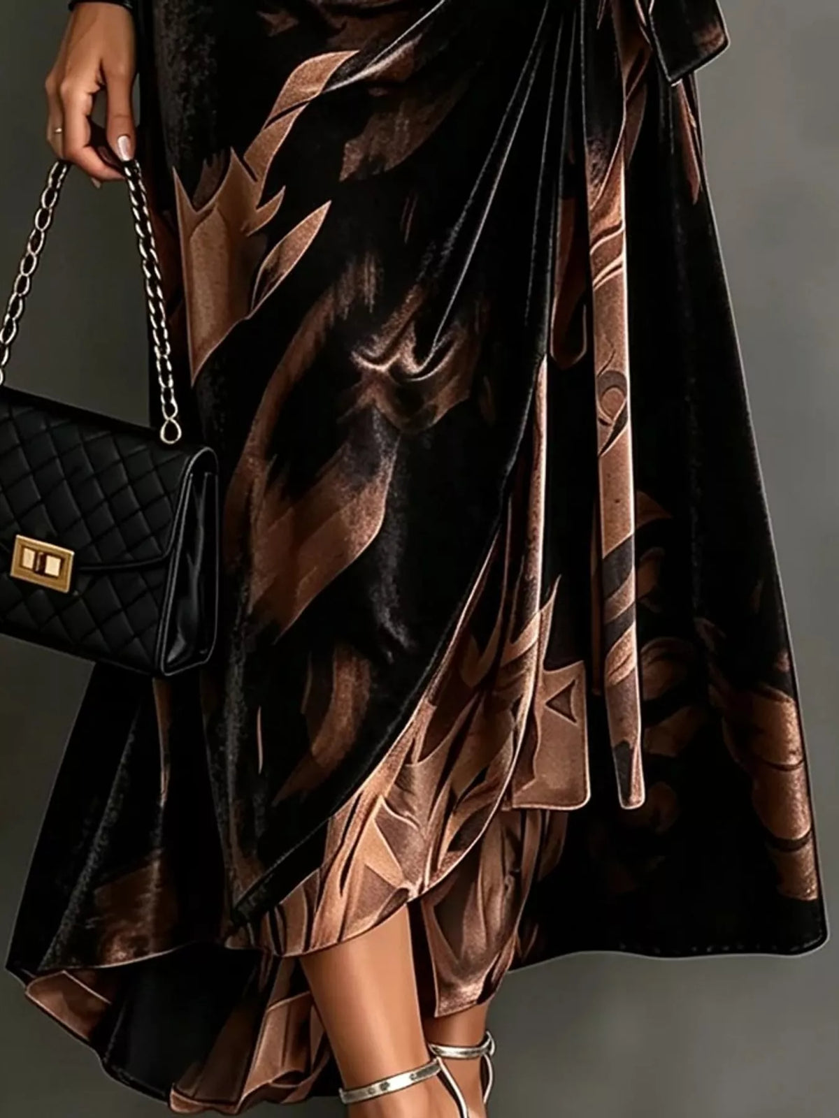Tie-Detail Surplice Dress