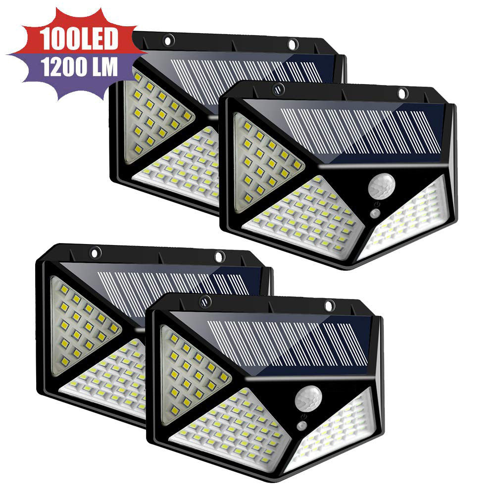 Solar LED Wall Light — 100 LED Motion Sensor Outdoor Security Light, Waterproof, 3 Modes — Prime Trend Market