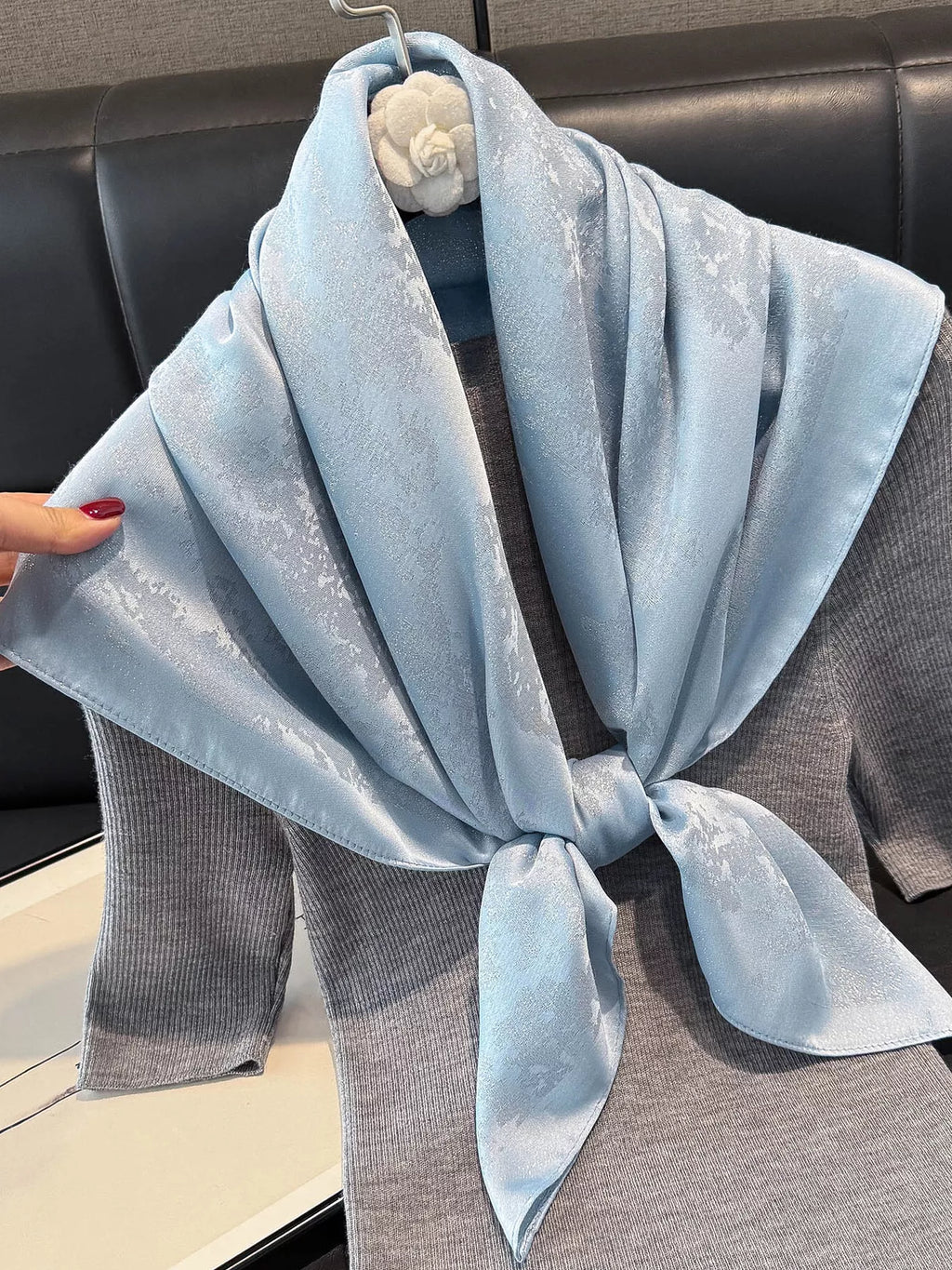 Lightweight Satin-Look Square Scarf