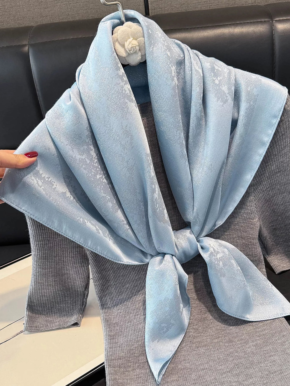 Lightweight Satin-Look Square Scarf