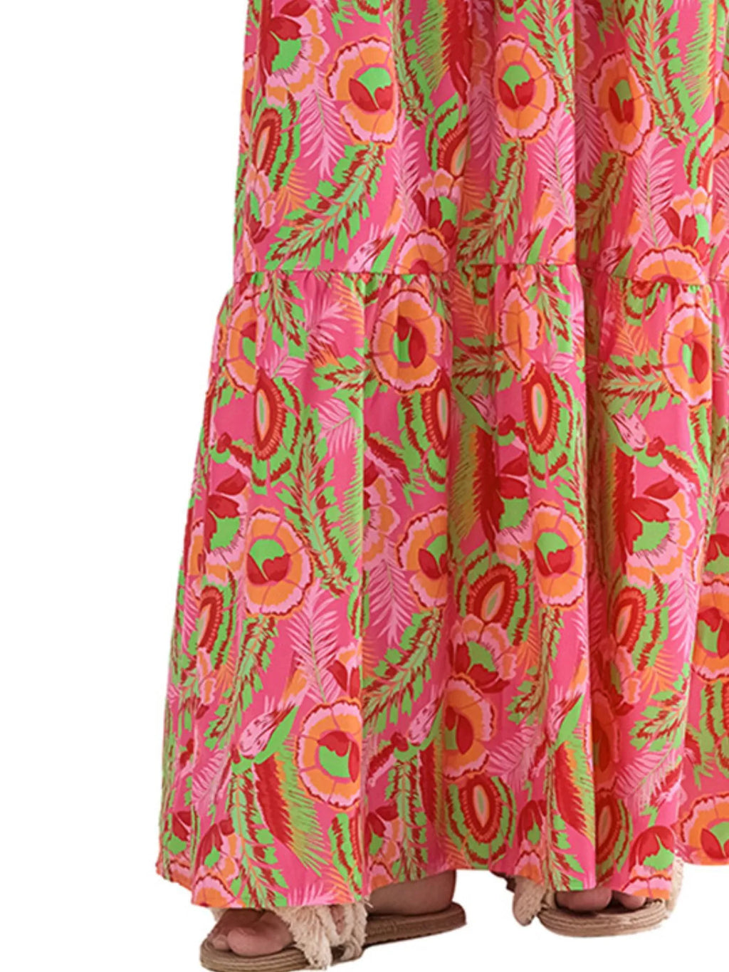 Printed Square-Neck Cami Maxi Dress