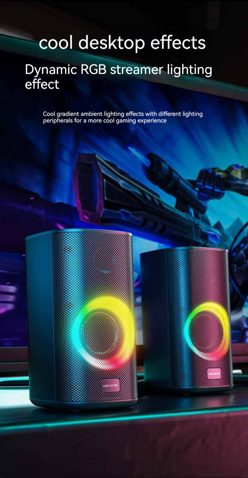 RGB Gaming Desktop Bluetooth Speaker | Dual Stereo Sound, LED Light Show & USB Powered — Prime Trend Market