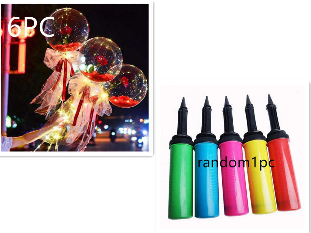 LED Luminous Balloon Rose Bouquet | Transparent Bobo Ball | Light-Up Flower Gift — Prime Trend Market