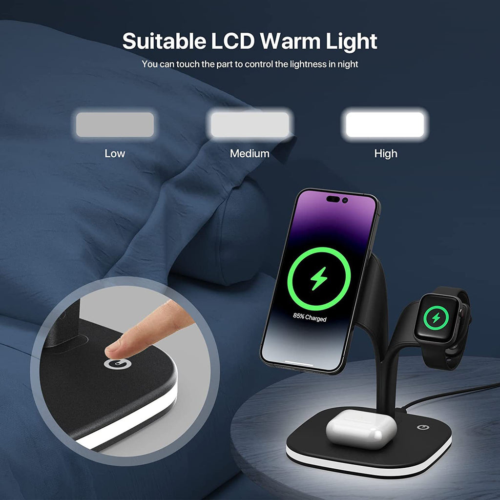 Magnetic 3-in-1 Wireless Charging Station — Phone, Earphones & Watch — Prime Trend Market