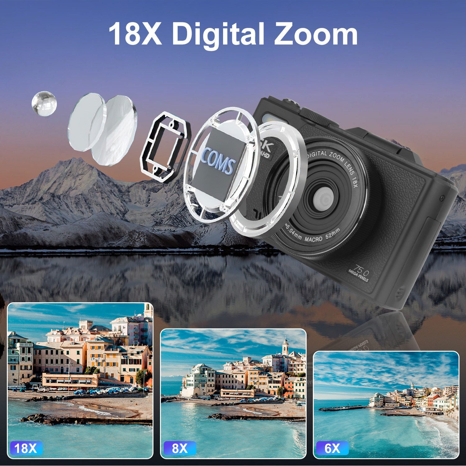 5K WiFi Vlogging Camera with Flip Screen, Fill Light & 2 Batteries — Prime Trend Market