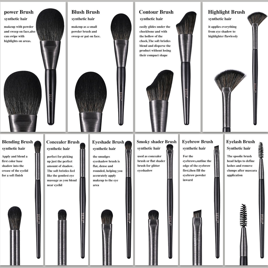 High-quality Makeup Brushes With Wooden Handles, Premium Natural 10pcs Makeup Brushes. — Prime Trend Market