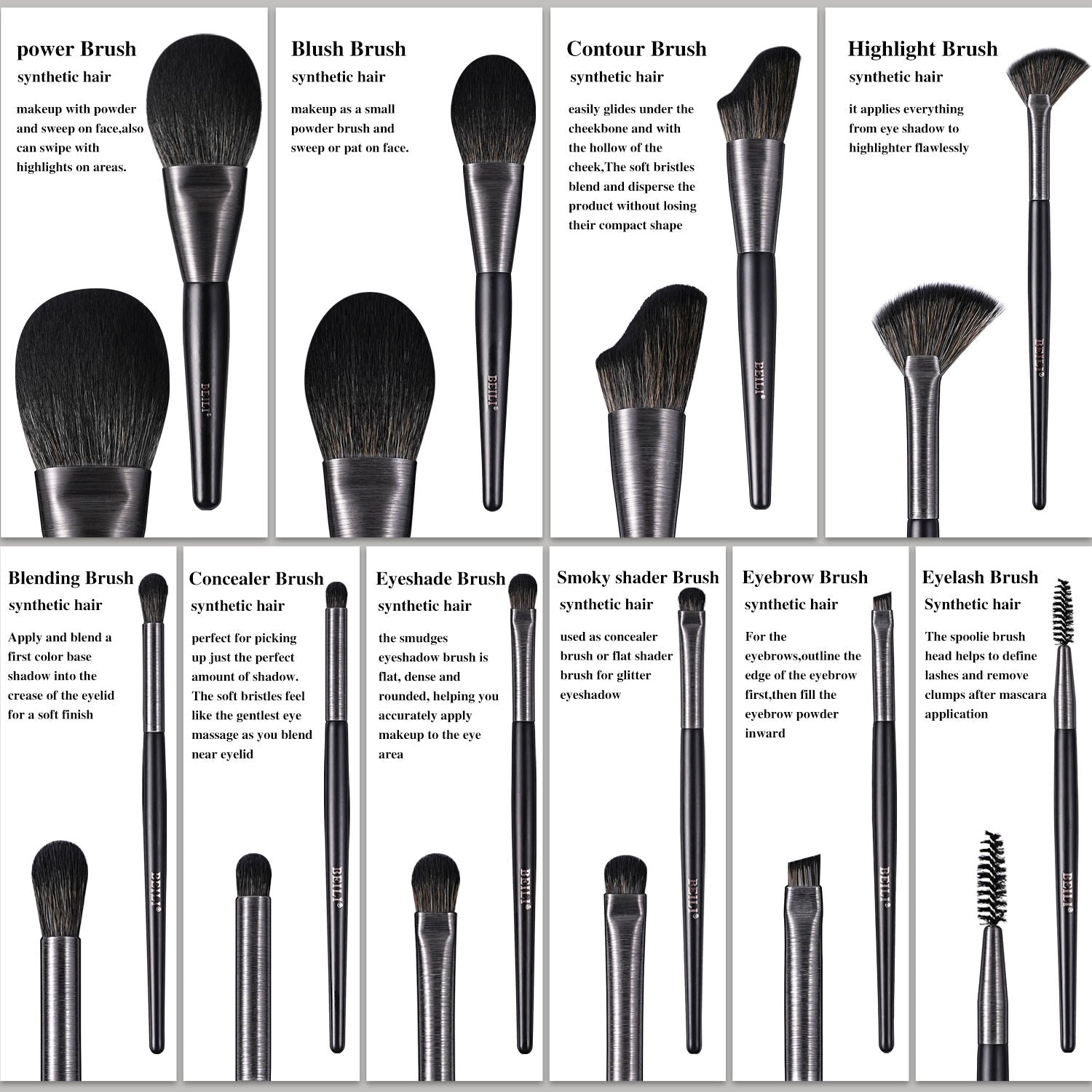 High-quality Makeup Brushes With Wooden Handles, Premium Natural 10pcs Makeup Brushes. — Prime Trend Market