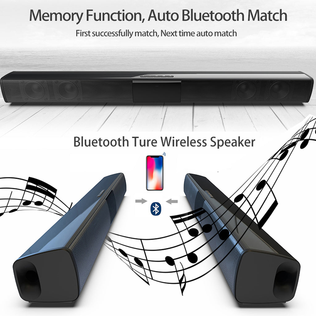 Home Theater Bluetooth Speaker System — 330mm & 550mm, Remote Control, Deep Bass, Black — Eliza & Tuan