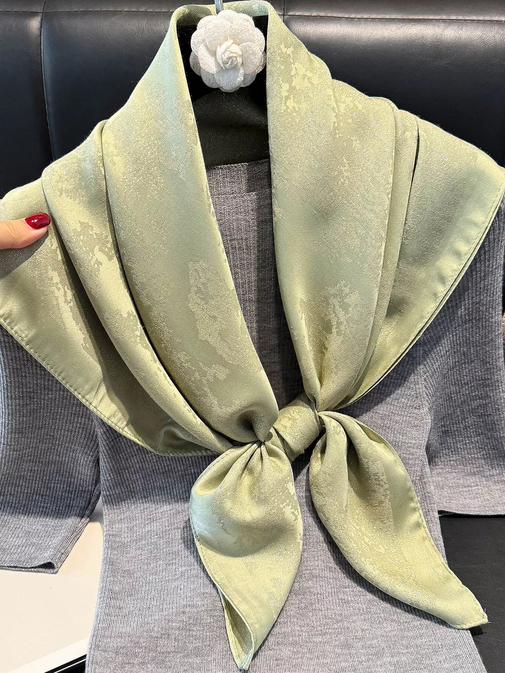 Lightweight Satin-Look Square Scarf