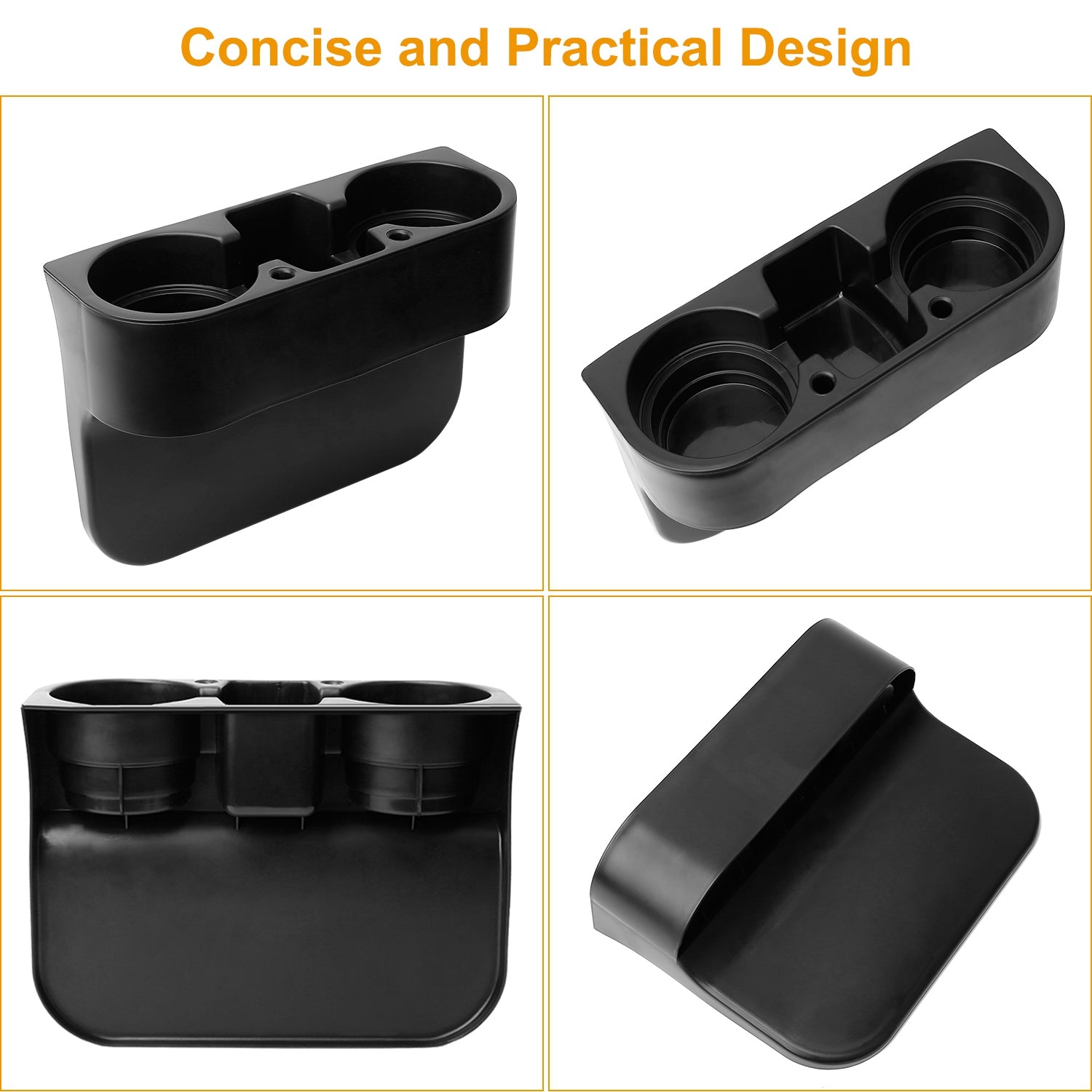 Car Seat Gap Wedge Organizer – Dual Cup Holder, Phone & Storage Pocket for Console Side — Prime Trend Market
