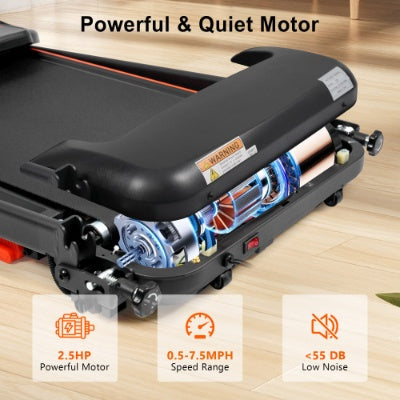 Folding Treadmill for Home | 2.5HP Quiet Motor | 300LB Capacity | Heart Rate | Incline | Bluetooth Speaker — Prime Trend Market