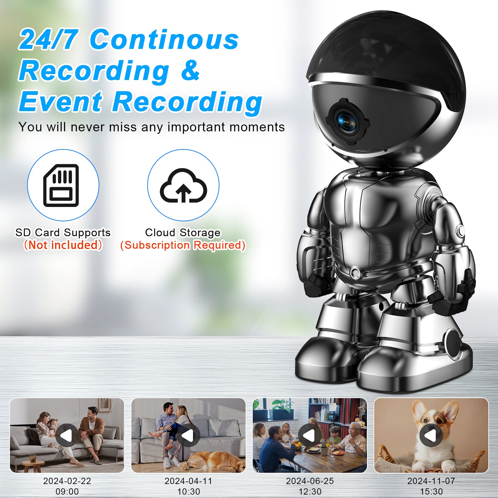 Smart PTZ WiFi Security Camera Pro | AI Tracking 350° Pan + Night Vision + 128GB — Prime Trend Market