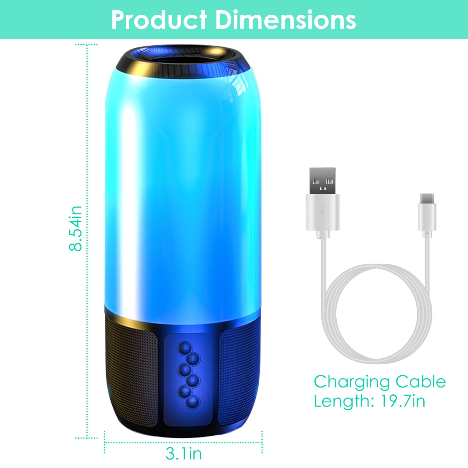 RGB Party Speaker — 6 Color Light Show, TWS Stereo, 10H Battery & Multi-Mode Playback — Prime Trend Market