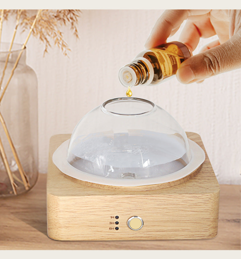 Luxury Solid Wood Glass Aroma Diffuser & Humidifier — Ultrasonic, Aromatherapy, Sleep Aid, Timer — Prime Trend Market