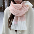 Two-Tone Cable-Knit Scarf
