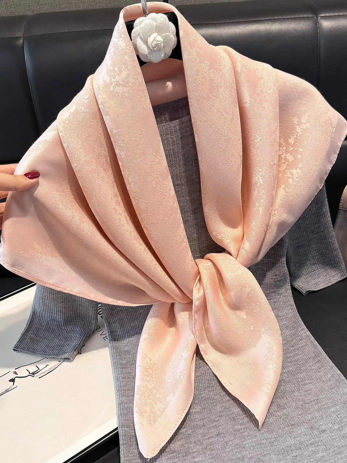 Lightweight Satin-Look Square Scarf