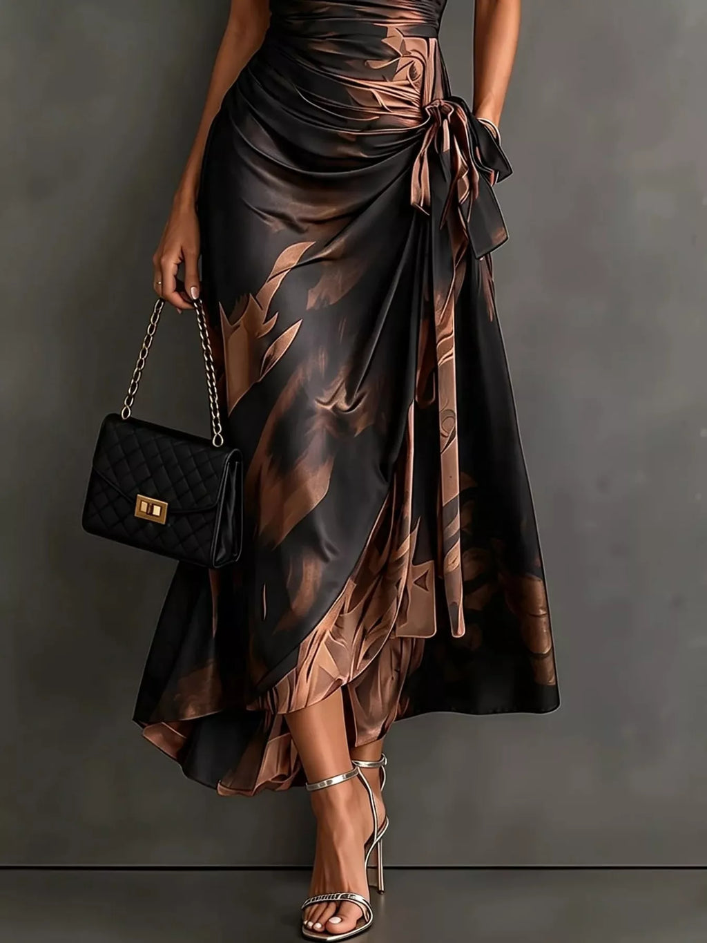 Tie-Detail Surplice Dress