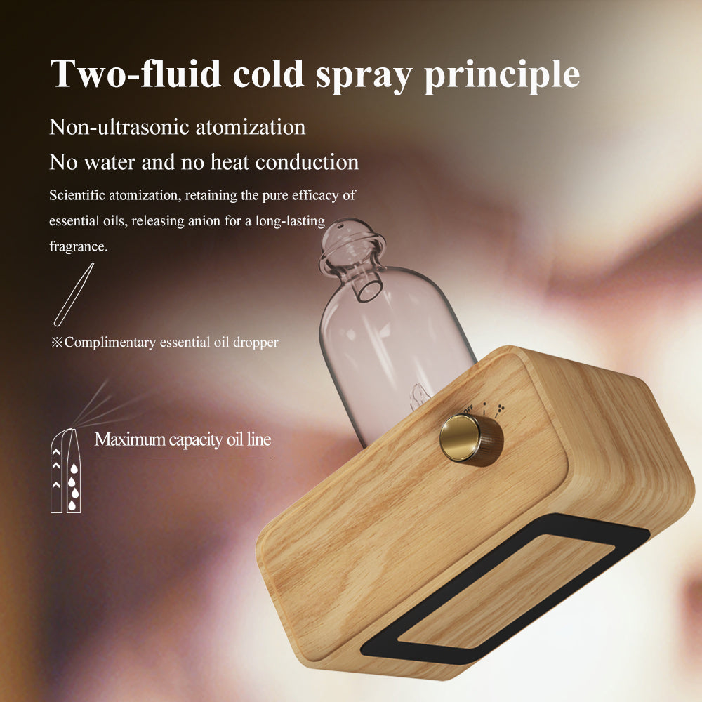 Luxury Waterless Essential Oil Aroma Diffuser — Wood & Glass Scent Machine, Home & Office — Eliza & Tuan