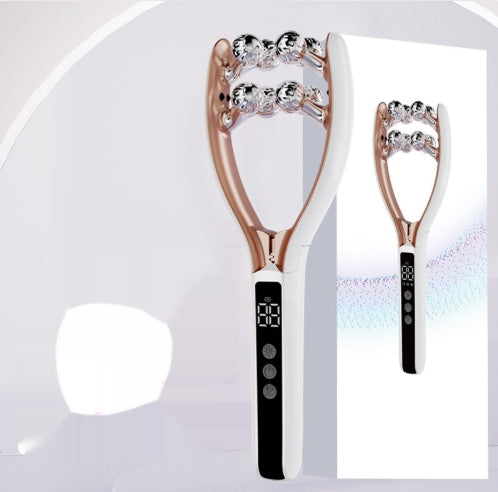 V-Roller EMS Red & Blue Dual-Wave Face Lifting & Slimming Device — Micro Current Tightening Beauty Tool — Eliza & Tuan