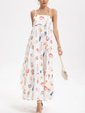 Printed Square-Neck Cami Maxi Dress