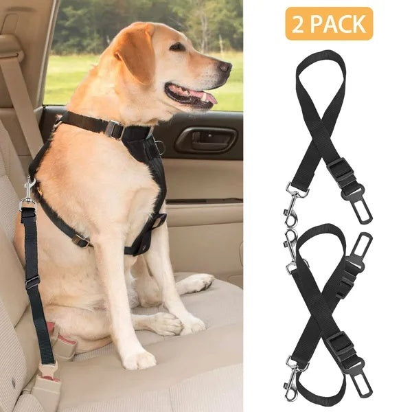 Premium 2-Pack Pet Car Safety Seat Belt — Adjustable Harness Leash for Dogs & Cats — Prime Trend Market