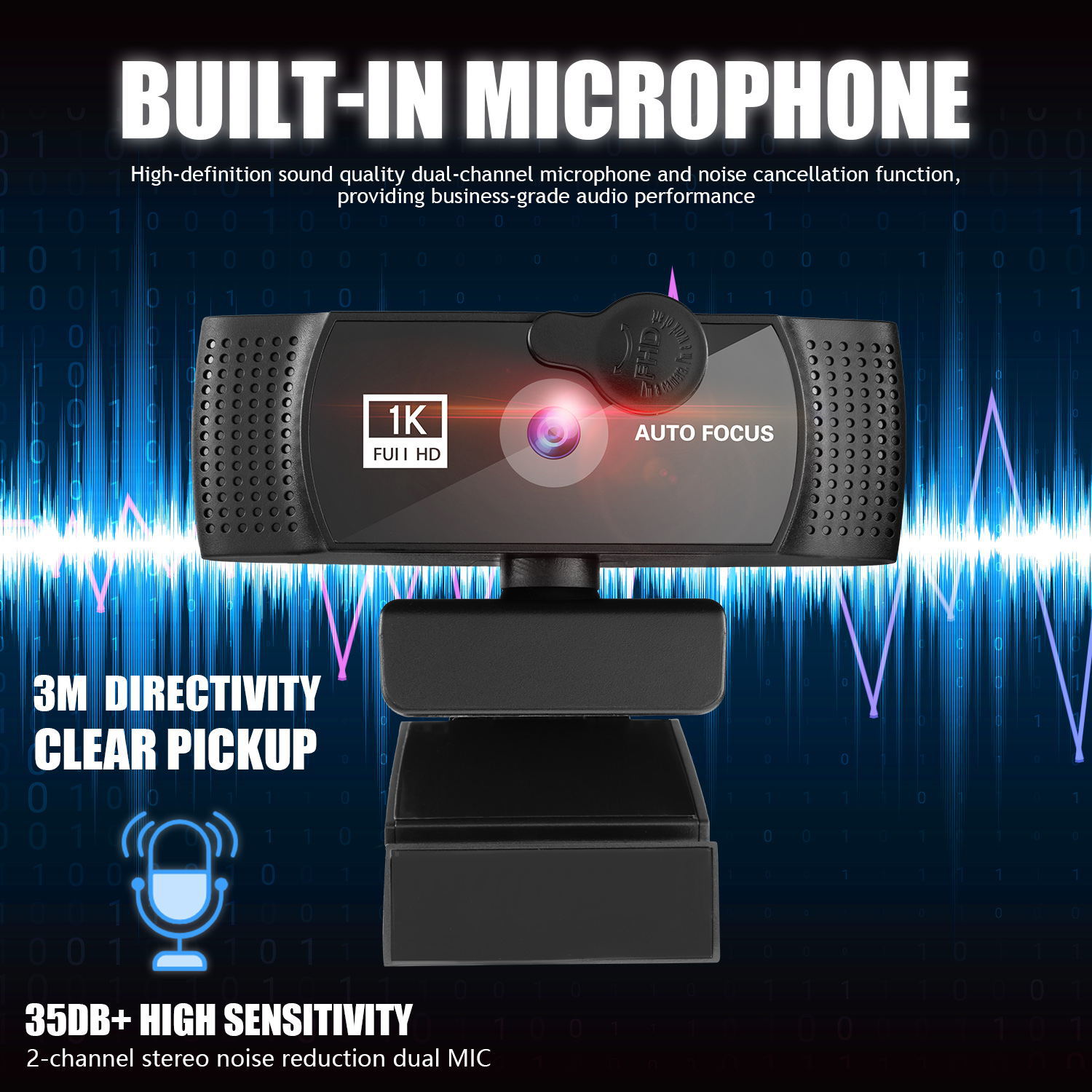 1080P Beauty Auto Focus Webcam — HD Computer Camera with Built-In Mic for Streaming & WFH — Prime Trend Market