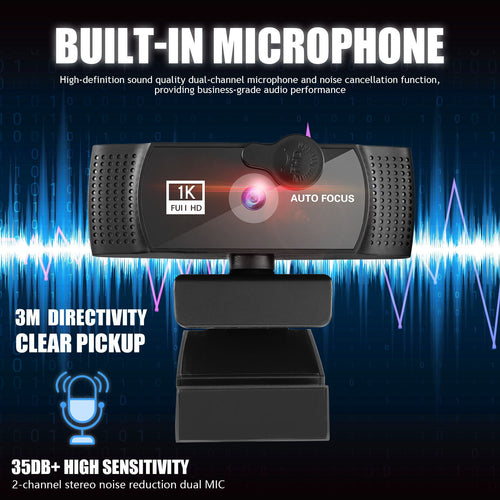 1080P Beauty Auto Focus Webcam — HD Computer Camera with Built-In Mic for Streaming & WFH — Prime Trend Market