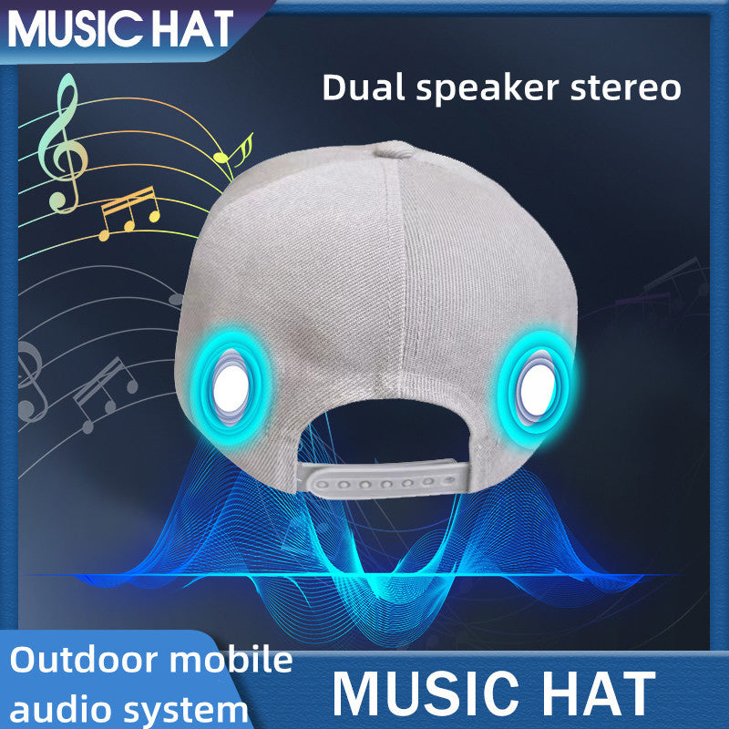 Bluetooth Music Hat | Wireless Speaker Cap | Built-In Stereo Sound | Black & Light Gray — Prime Trend Market