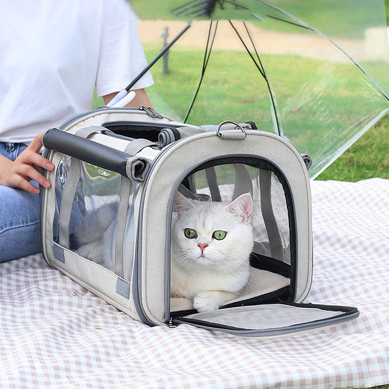 Luxury Transparent Breathable Foldable Pet Carrier Bag – Outdoor Cat & Dog Bag — Prime Trend Market