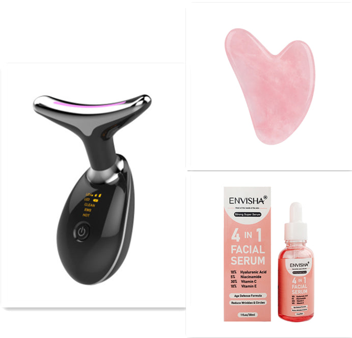 EMS Thermal Neck & Face Lifting Massager | LED Photon Microcurrent Wrinkle Remover — Prime Trend Market