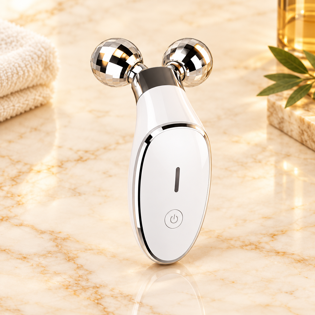 3-head electric roller EMS facial massager