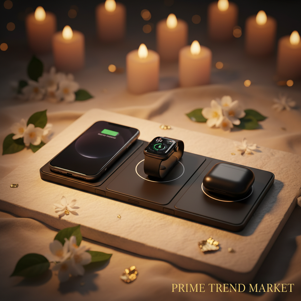Magnetic 3-in-1 Foldable Wireless Charger — iPhone, Apple Watch & AirPods — Prime Trend Market