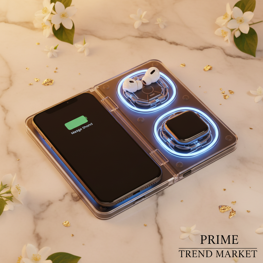 MagSafe Transparent 3-in-1 Wireless Charger — iPhone, Apple Watch & AirPods — Prime Trend Market