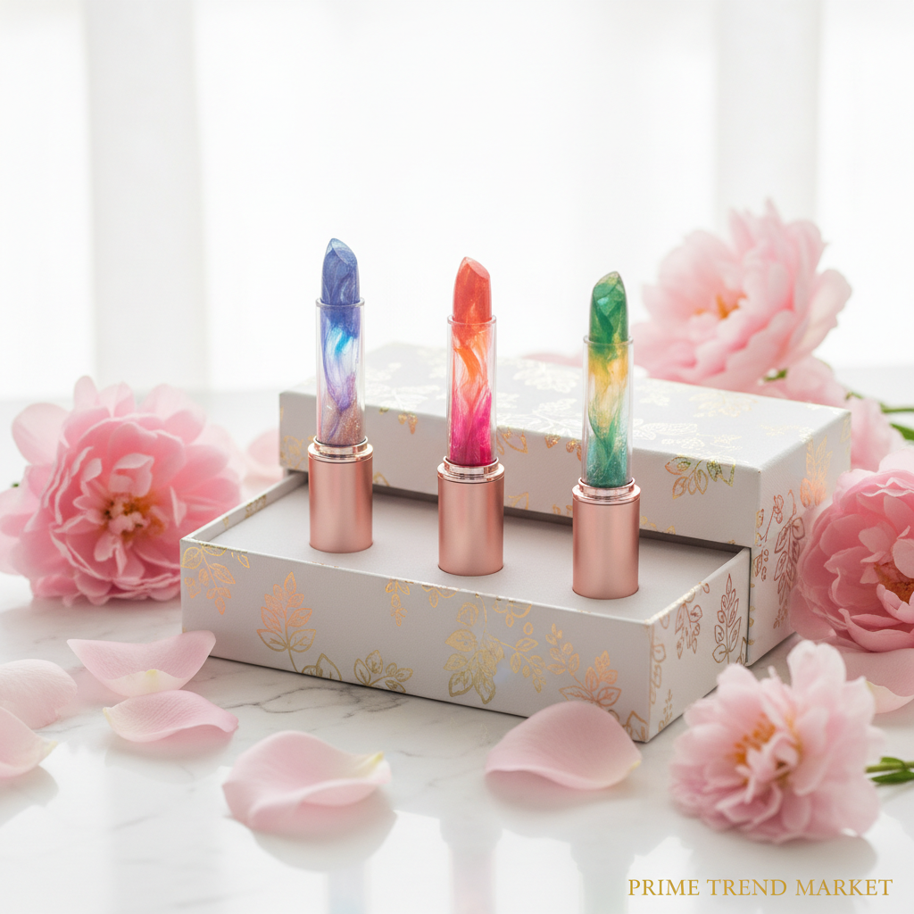 3-Piece Color Changing Lipstick Set — Temperature & pH Sensitive | Moisturizing Lip Balm | Gift Box for Women — Prime Trend Market