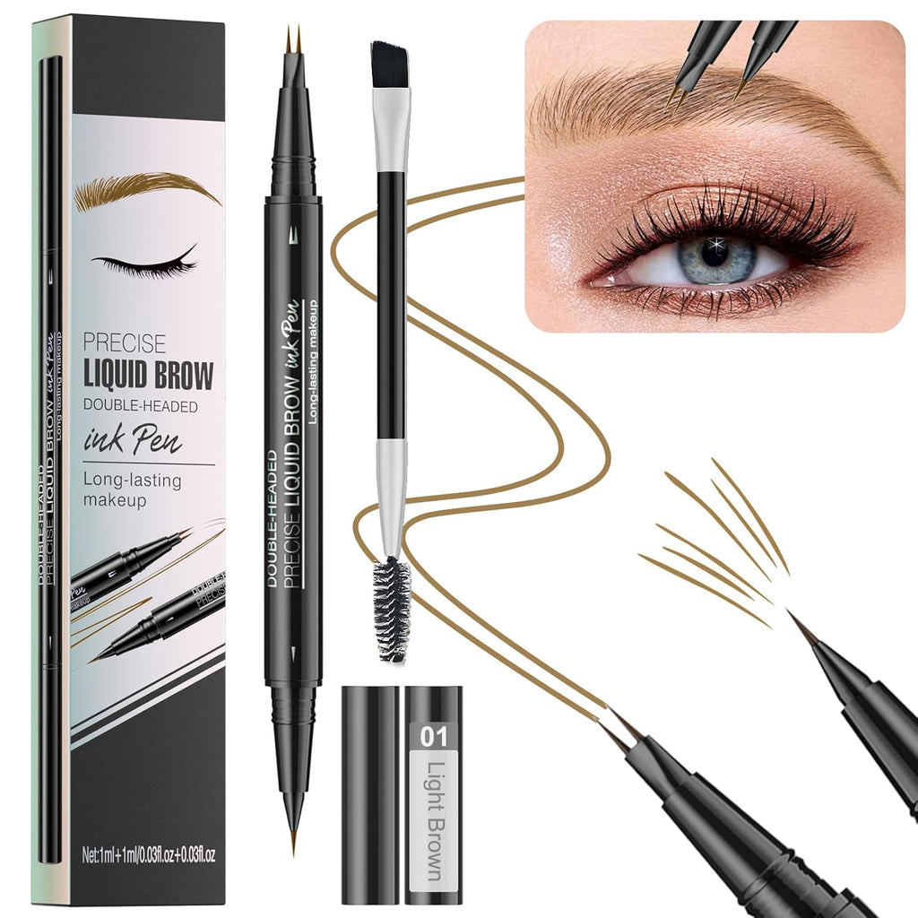 2-in-1 Microblading Eyebrow Pen — Waterproof, Dual-Ended, 3 Shades — Prime Trend Market