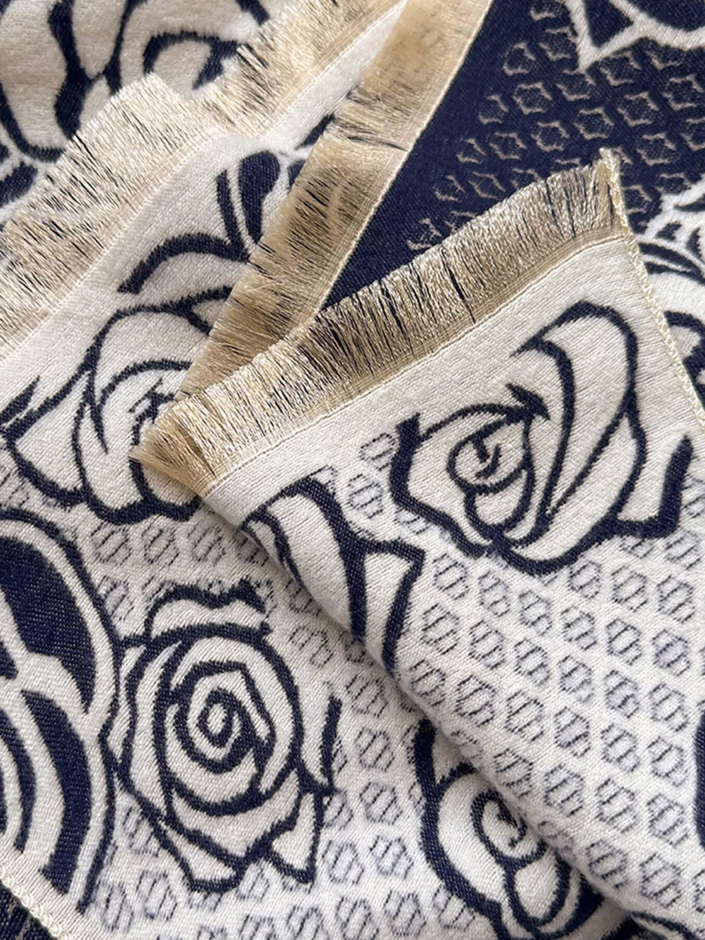 Rose-Pattern Scarf