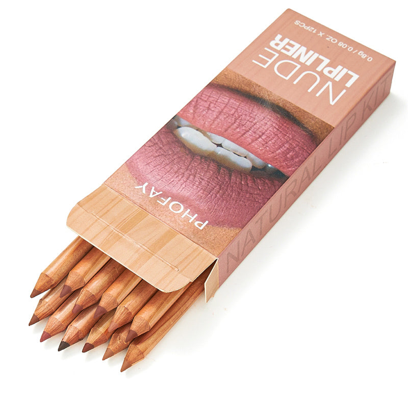 PHOFAY Nude Lipliner Kit — 12 Shades, Long-Lasting Matte Lip Liner Set — Prime Trend Market