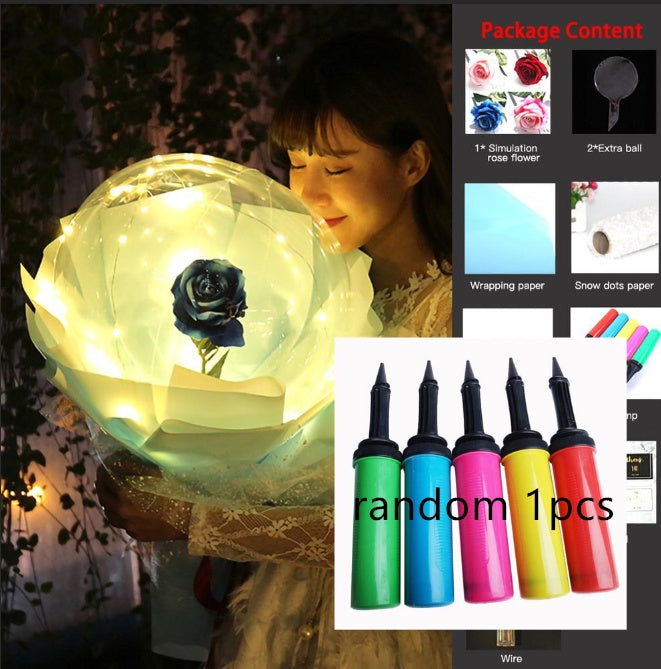 LED Luminous Balloon Rose Bouquet | Transparent Bobo Ball | Light-Up Flower Gift — Prime Trend Market